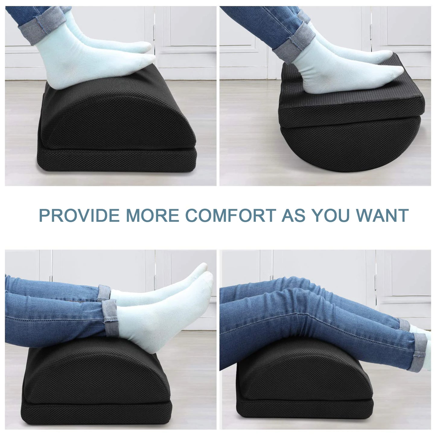 Comfort Office Foot Rest for Under Desk - Ergonomic Memory Foam Foot Stool Pillow for Work, Gaming, Computer, Office
