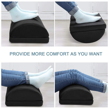 Comfort Office Foot Rest for Under Desk - Ergonomic Memory Foam Foot Stool Pillow for Work, Gaming, Computer, Office