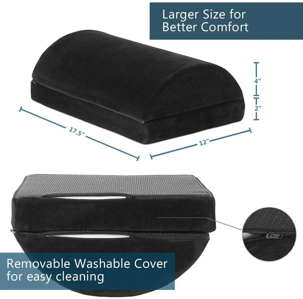Comfort Office Foot Rest for Under Desk - Ergonomic Memory Foam Foot Stool Pillow for Work, Gaming, Computer, Office