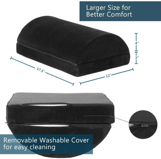 Comfort Office Foot Rest for Under Desk - Ergonomic Memory Foam Foot Stool Pillow for Work, Gaming, Computer, Office