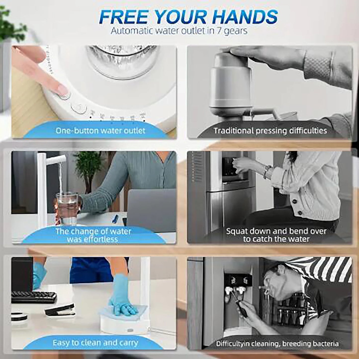 intelligent desktop water dispenser, outdoor bucket automatic water dispenser and water absorption device.
